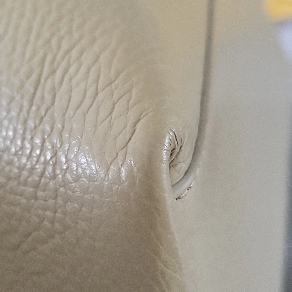 Cuyana Taupe Pebble Leather Tote